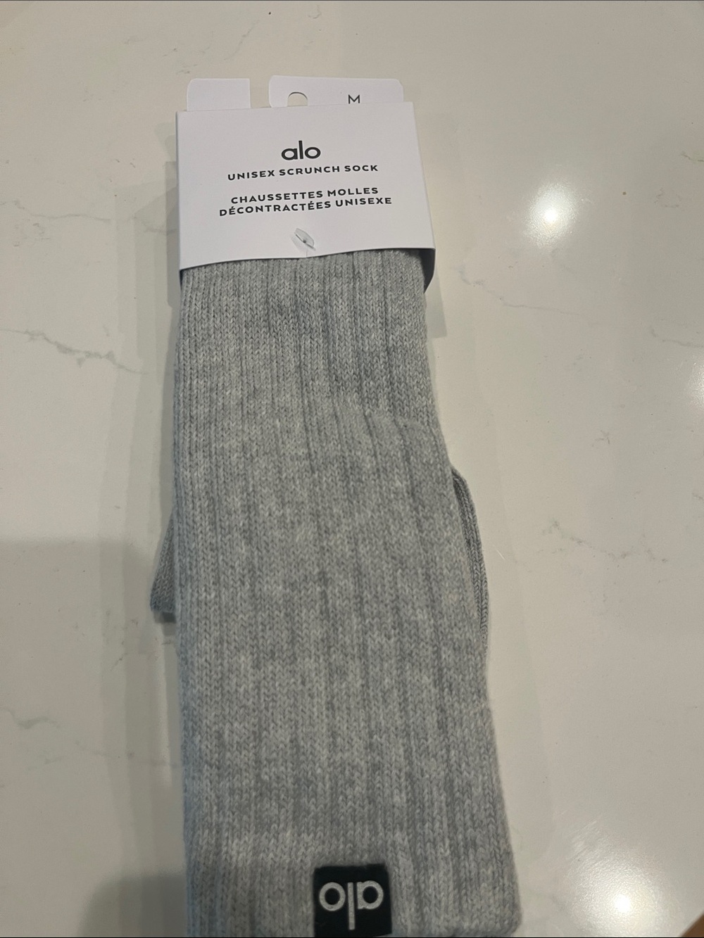 ALO Yoga Unisex Scrunch Sock in Heather Gray